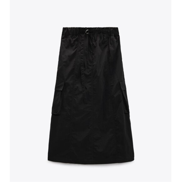 Zara Black Midi Skirt - Picture 5 of 9